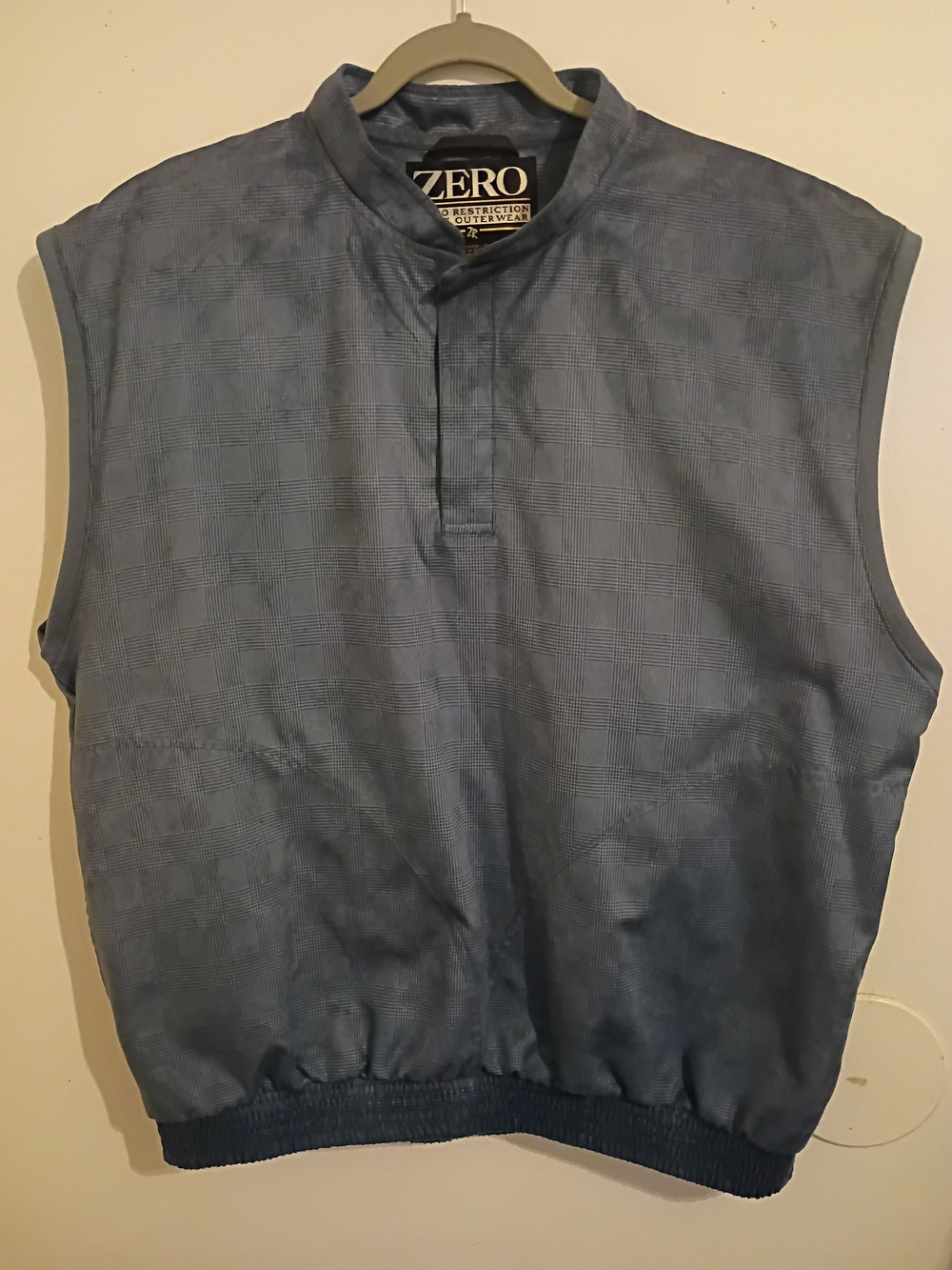 ZERO  Restrictions Men's Blue Sleeveless Houndstooth Golf Vest Sz L